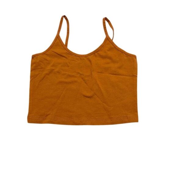 Women's Cropped Cami Tank Top Burnt Orange Size S Summer - Picture 1 of 3